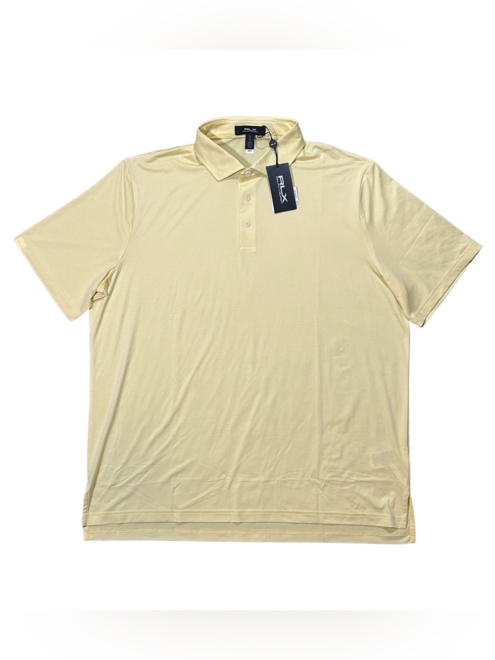 RLX Ralph Lauren Yellow White Stripe Golf Concept Performance Jersey Polo NWT XL